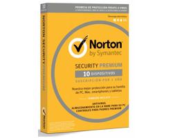 21357226 - NORTON SECURITY PREMIUM 3.0 25GB SE 1 USUARIO 10 DISPOSITIVOS 1 ANO ESD