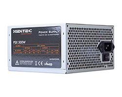 PS00123599 - Fuente HIDITEC PSX 500W ATX 120mm 24-pin ATX Molex SATA Aluminio (PS00123599)