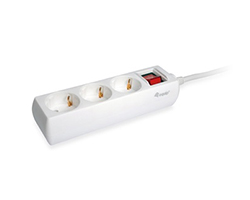 EQ245551 - Regleta EQUIP 3xSchuko Interruptor Cable 1.5m Blanca (EQ245551)