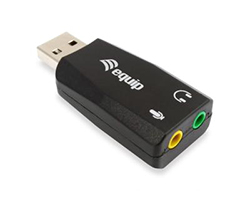 EQ245320 - Tarjeta de Sonido EQUIP Life USB-A 3.5mm Negro (EQ245320)