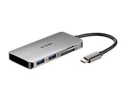 DUB-M610 - Hub D-Link USB-C a 2x USB-A/USB-C PD 100W/HDMI/Lector Tarjetas Aluminio/Negro (DUB-M610)