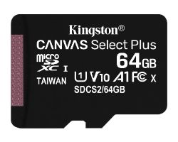 SDCS2/64GBSP - Kingston MicroSDXC Canvas Plus 64Gb Clase 10 UHS-I U1 V10 (SDCS2/64GBSP)