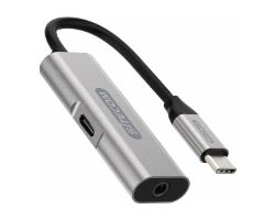 CN-396 - Adaptador Sitecom USB-C a Audio 3.5mm/USB-C PD 100W Plata/Negro (CN-396)