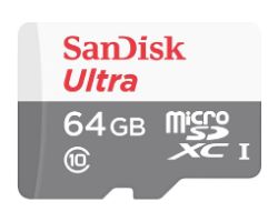 SDSQUNR-064G-GN3MA - 64GB SanDisk Ultra microSDXC + SD Adapter 100MB/s Class 10 UHS-I