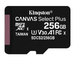 SDCS2/256GBSP - Kingston MicroSDXC Canvas Plus 256Gb Clase 10 UHS-I U3 V30 Lectura 100 Mb/s Escritura 85 Mb/s (SDCS2/256GBSP)