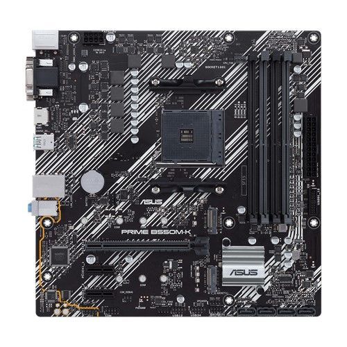 90MB14V0-M0EAY0 - Placa base ASUS PRIME B550M-K: (AM4) 4DDR4 SATA3 PCIe M.2 USB-A 3.0/3.1 DVI-D HDMI RJ45 PS/2 mATX Ethernet LAN