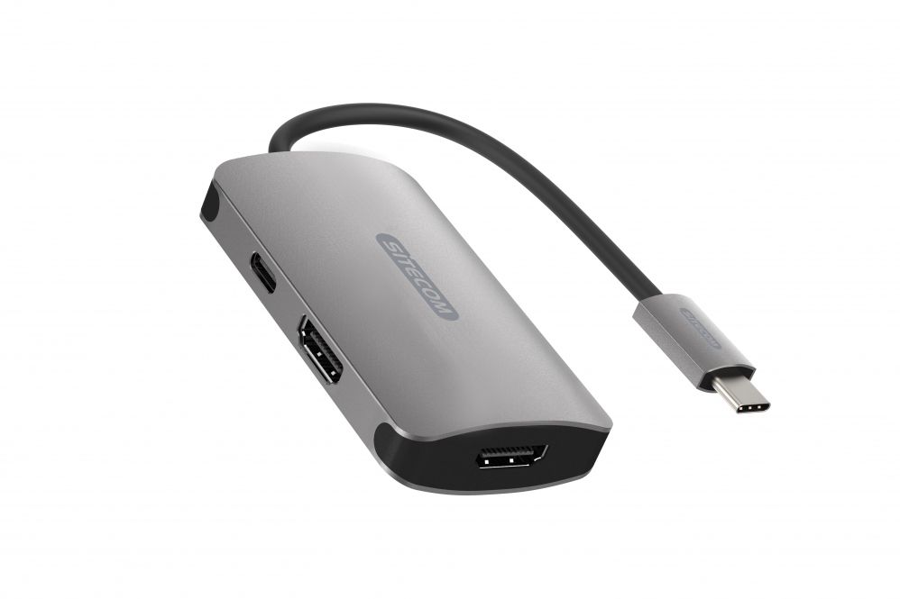 CN-398 - Adaptador Sitecom USB-C a 2x HDMI/USB-C PD 100W Aluminio/Negro (CN-398)