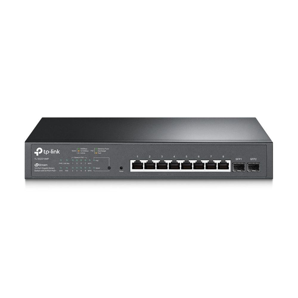 SG2210MP - Switch TP-Link 8xRJ45 2xSFP Ethernet GbE PoE+ 150W Rack 1U Negro (TL-SG2210MP)