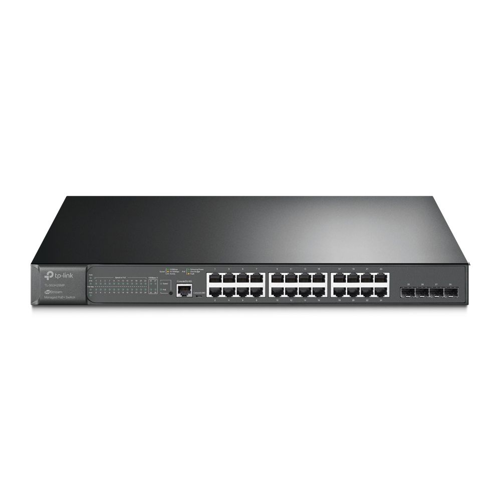 SG3428MP - Switch TP-Link 24xRJ45 GbE 4xSFP Gestionado PoE+ 384W Rack 1U Negro (TL-SG3428MP)