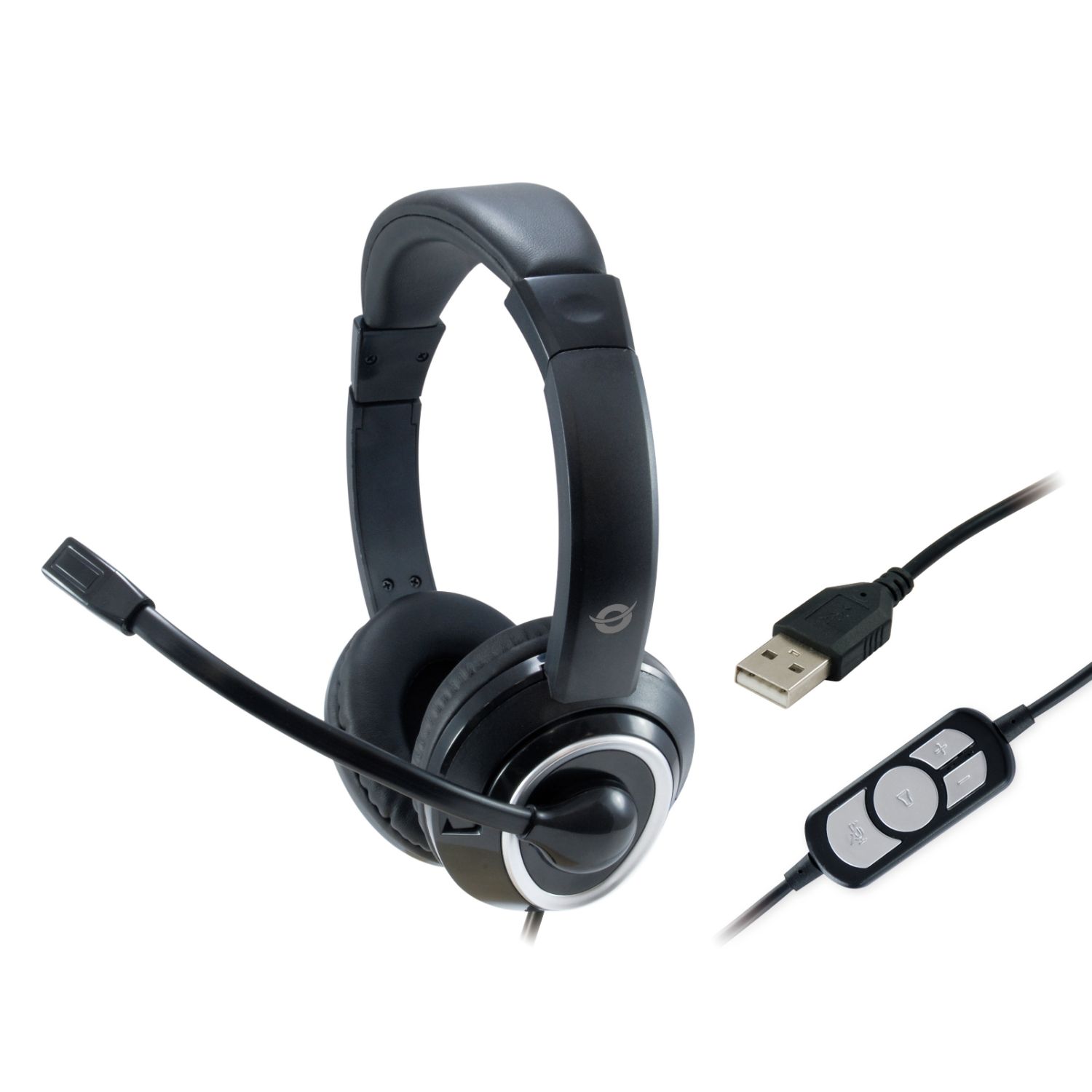 POLONA01B - Auriculares+Micr�fono CONCEPTRONIC Circumaurales Binaurales USB-A Cable 2m Negros (POLONA01B)