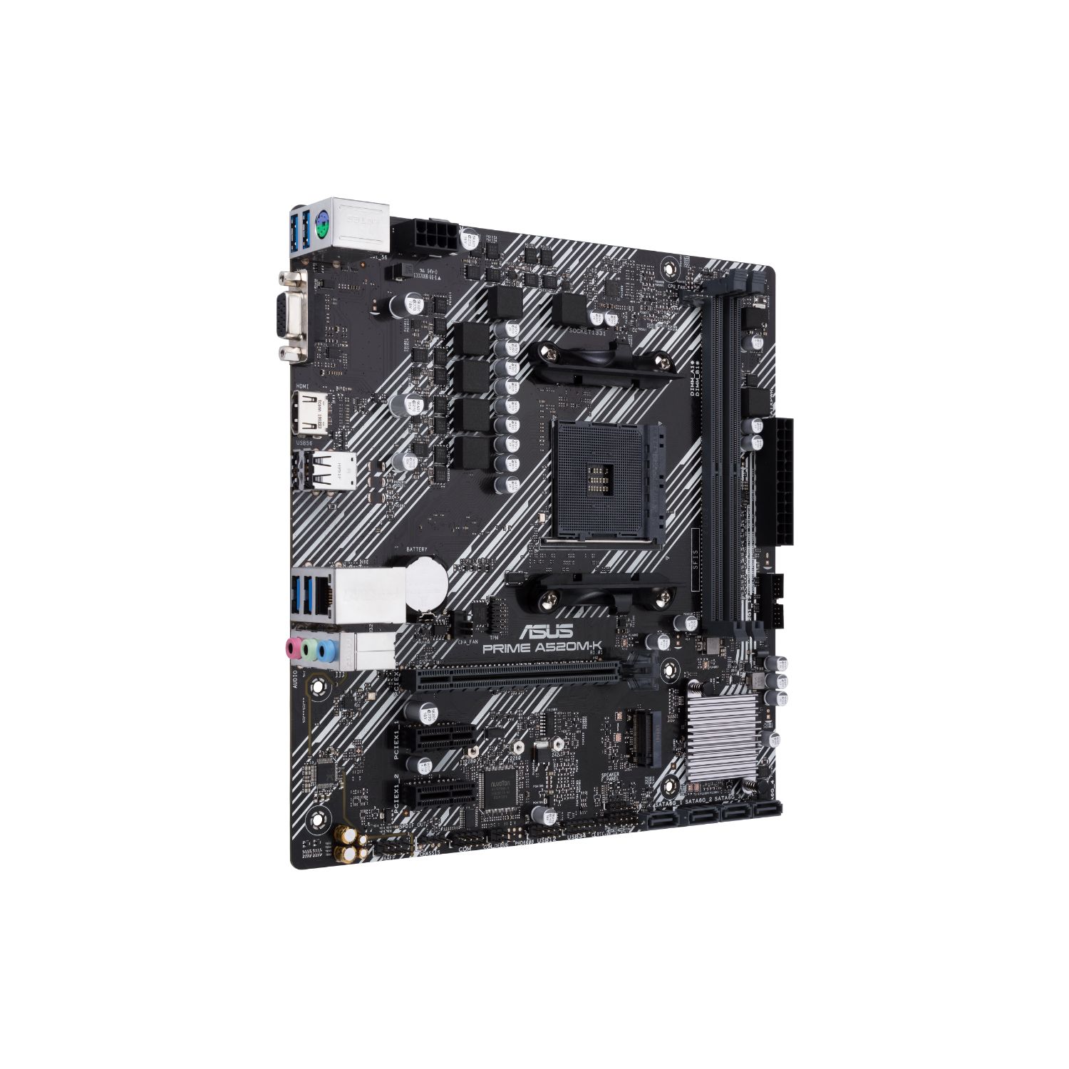 90MB1500-M0EAY0 - ASUS PRIME A520M-K:(AM4) 2DDR4 SATA3 M.2 PCIe USB 2.0 USB-A 3.0 HDMI VGA RJ45 PS/2 7.1 mATX Gigabit Ethernet