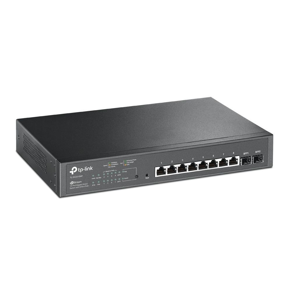 SG2210MP - Switch TP-Link 8xRJ45 2xSFP Ethernet GbE PoE+ 150W Rack 1U Negro (TL-SG2210MP)
