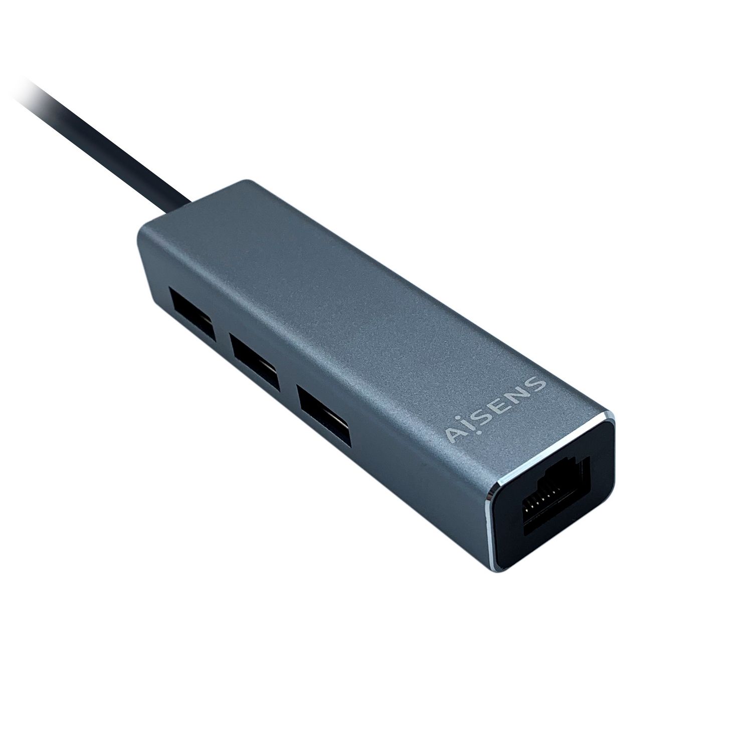 A109-0396 - Adaptador AISENS USB-C 3.0 a 3x USB-A/1x RJ45 Gris (A109-0396)