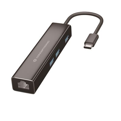 DONN07B - Adaptador CONCEPTRONIC USB-C/M a RJ45/3xUSB-A/H Negro (DONN07B)