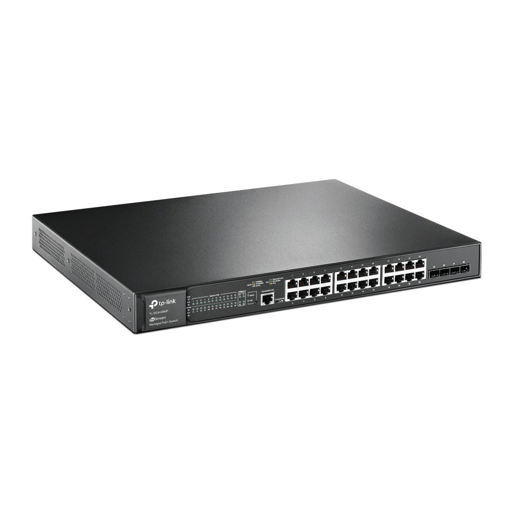 SG3428MP - Switch TP-Link 24xRJ45 GbE 4xSFP Gestionado PoE+ 384W Rack 1U Negro (TL-SG3428MP)