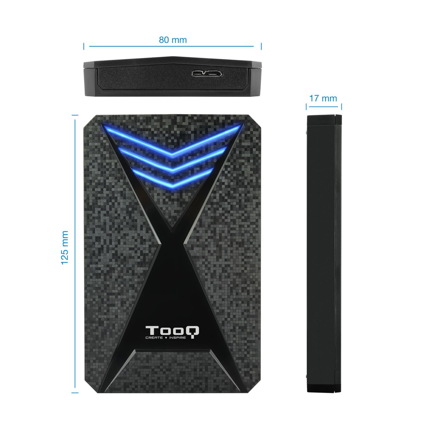 TQE-2550BL - Caja TOOQ SSD/HDD 2.5