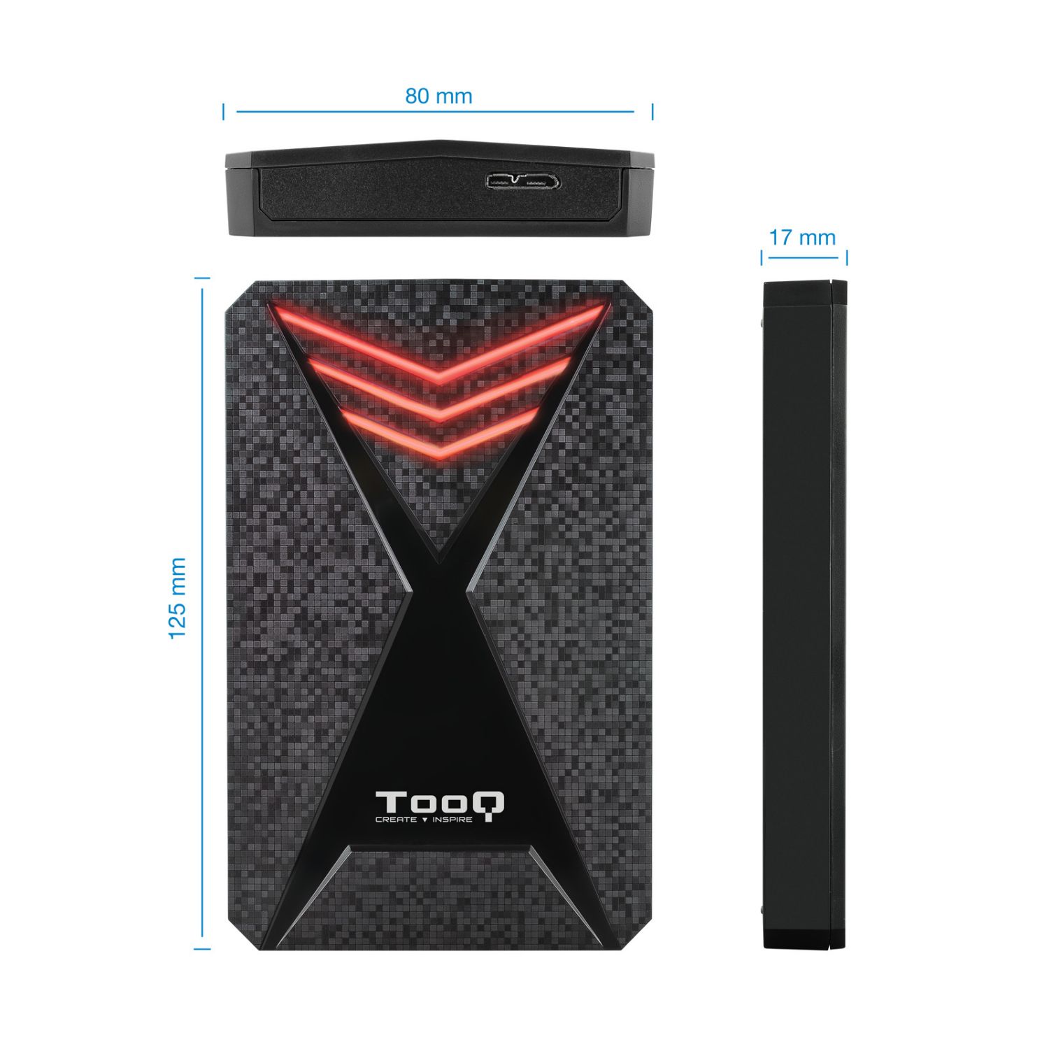 TQE-2550RGB - Caja TOOQ SSD/HDD 2.5