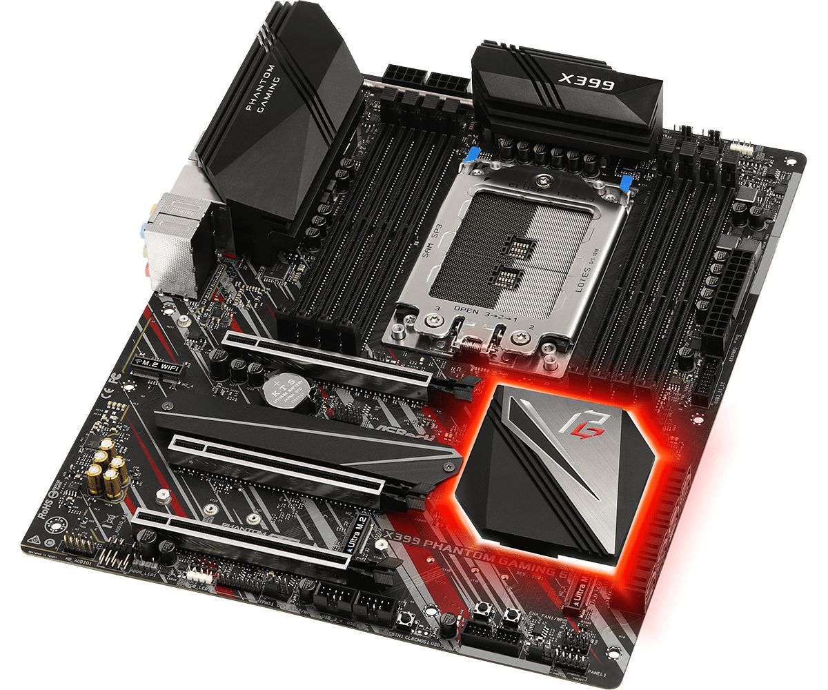 90-MXB9B0-A0UAYZ - Placa base ASROCK X399 PHANTOM GAMING 6: (TR4) 8DDR4 SATA3 PCIe Ultra M.2 USB-A 3.0/3.1 USB-C 3.1 PS/2 RJ45 ATX 7.1 Gigabit Ethernet 2.5