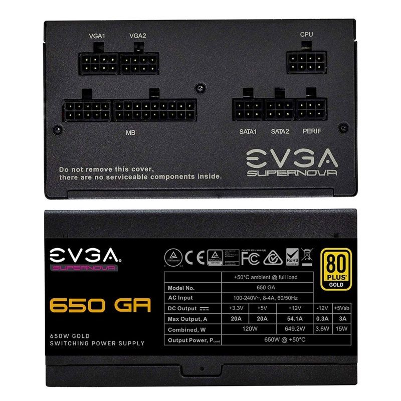 220-GA-0650-X2 - Fuente EVGA Gaming 650W GA Supernova Ventilador 13.5cm (220-GA-0650-X2)