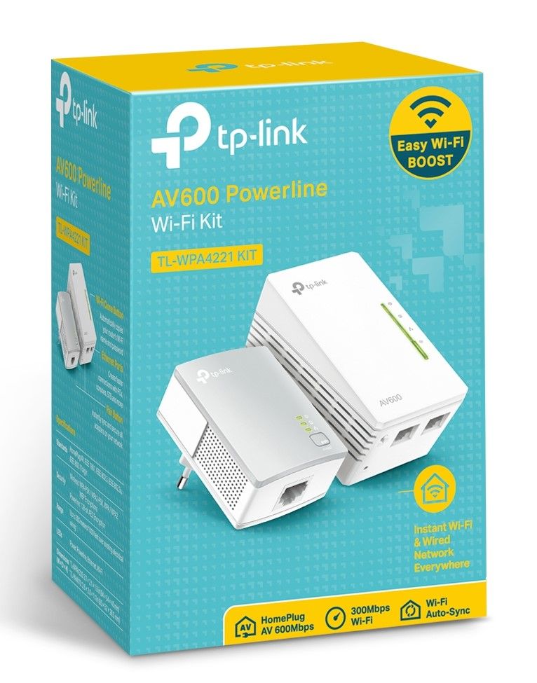 TL-WPA4221 KIT - Powerline TP-Link AV600 WiFi 4 Ethernet LAN Antena interna Blanco (WPA4221 KIT)