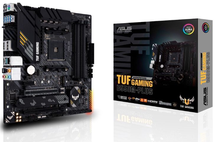 90MB14A0-M0EAY0 - Placa base ASUS TUF GAMING B550M-PLUS: (AM4) 4DDR4 SATA3 M.2 USB 2.0 USB-A 3.0 USB-C 3.1 HDMI DP RJ45 PS/2 mATX Ethernet