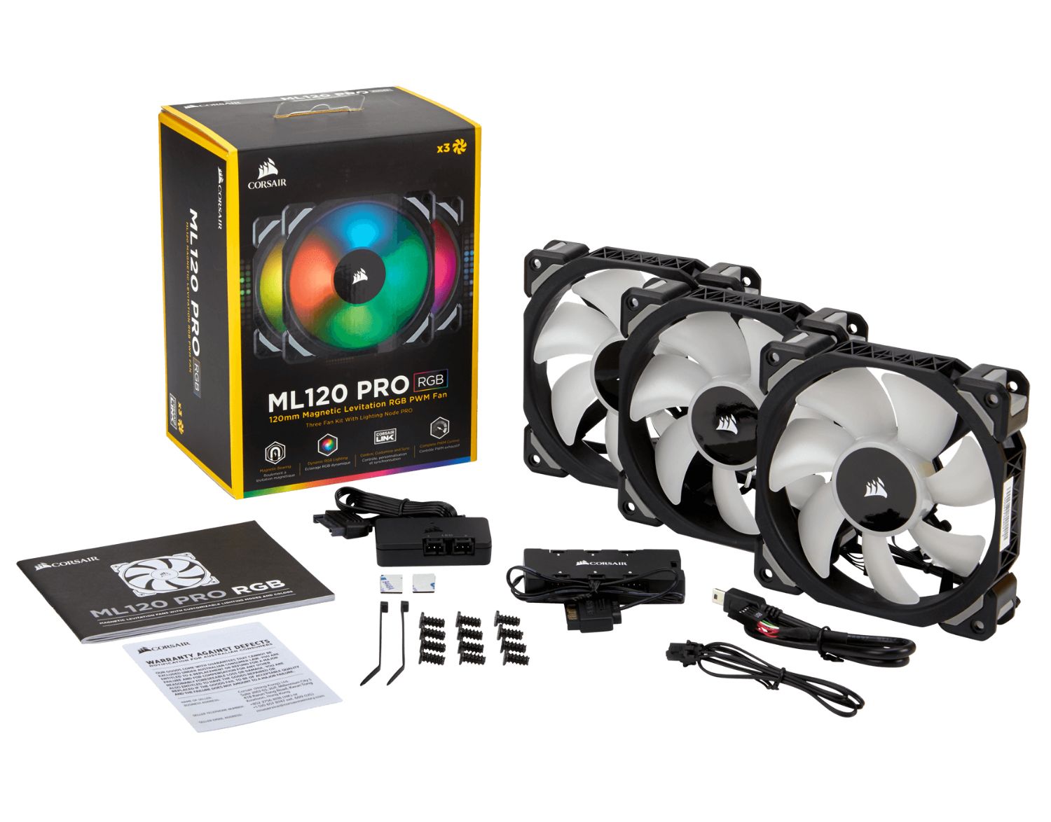 CO-9050076-WW - Ventilador CORSAIR ML120 Pro RGB 120mm Pack 3 (CO-9050076-WW)