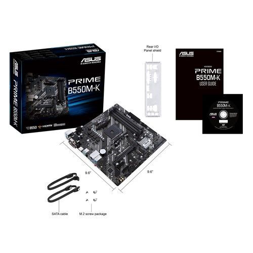 90MB14V0-M0EAY0 - Placa base ASUS PRIME B550M-K: (AM4) 4DDR4 SATA3 PCIe M.2 USB-A 3.0/3.1 DVI-D HDMI RJ45 PS/2 mATX Ethernet LAN