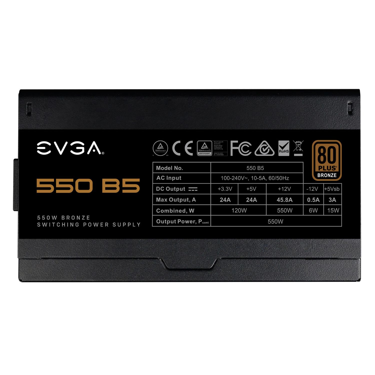 220-B5-0550-V2 - Fuente EVGA 550 B5 550W 80 Plus Bronze 13.5cm (220-B5-0550-V2)