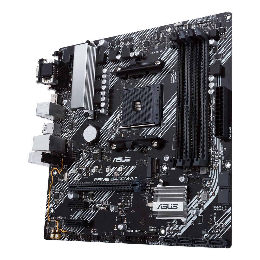 90MB15Z0-M0EAY0 - Placa base ASUS PRIME B450M-A II: (AM4) 4DDR4 SATA3 PCIe M.2 USB-A 3.0/3.1 VGA DVI-D HDMI RJ45 PS/2 mATX 7.1 Gigabit Ethernet LAN