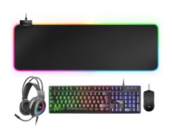MCPEXES - Pack Mars Gaming Teclado, Ratn, Alfombrilla y Auriculares RGB Serie Profesional (MCPEXE)