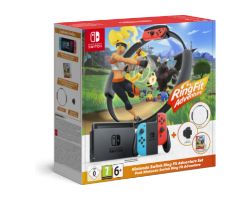 SWITCH RFADV - Consola Nintendo Switch Roja/Azul 2 Mandos Joy-Con + Juego Ring Fit Adventure + Ring-Con + Cinta para la pierna