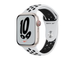 MKL43TY/A - Apple Watch Series 7 Nike GPS 45mm Caja Aluminio Plata Correa Sport Platino Negra (MKL43TY/A)