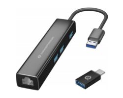 DONN07BA - Hub CONCEPTRONIC USB-A 3.0 a 1xUSB-A 3.0 1xRJ45 Negro (DONN07BA)