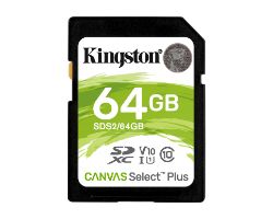 SDS2/64Gb - Kingston SDXC Canvas 64Gb Clase 10 UHS-I U1 V10 Lectura 100Mb/s (SDS2/64GB)