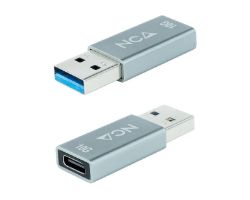 10.02.0013 - Adaptador Nanocable USB-A 3.1/M a USB-C 3.1/H Gris (10.02.0013)