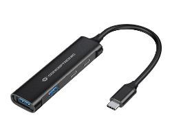 HUBBIES12B - Hub CONCEPTRONIC USB-C 3.0 a 2xUSB-A 3.0 2xUSB-C 3.0 Negro (HUBBIES12B)