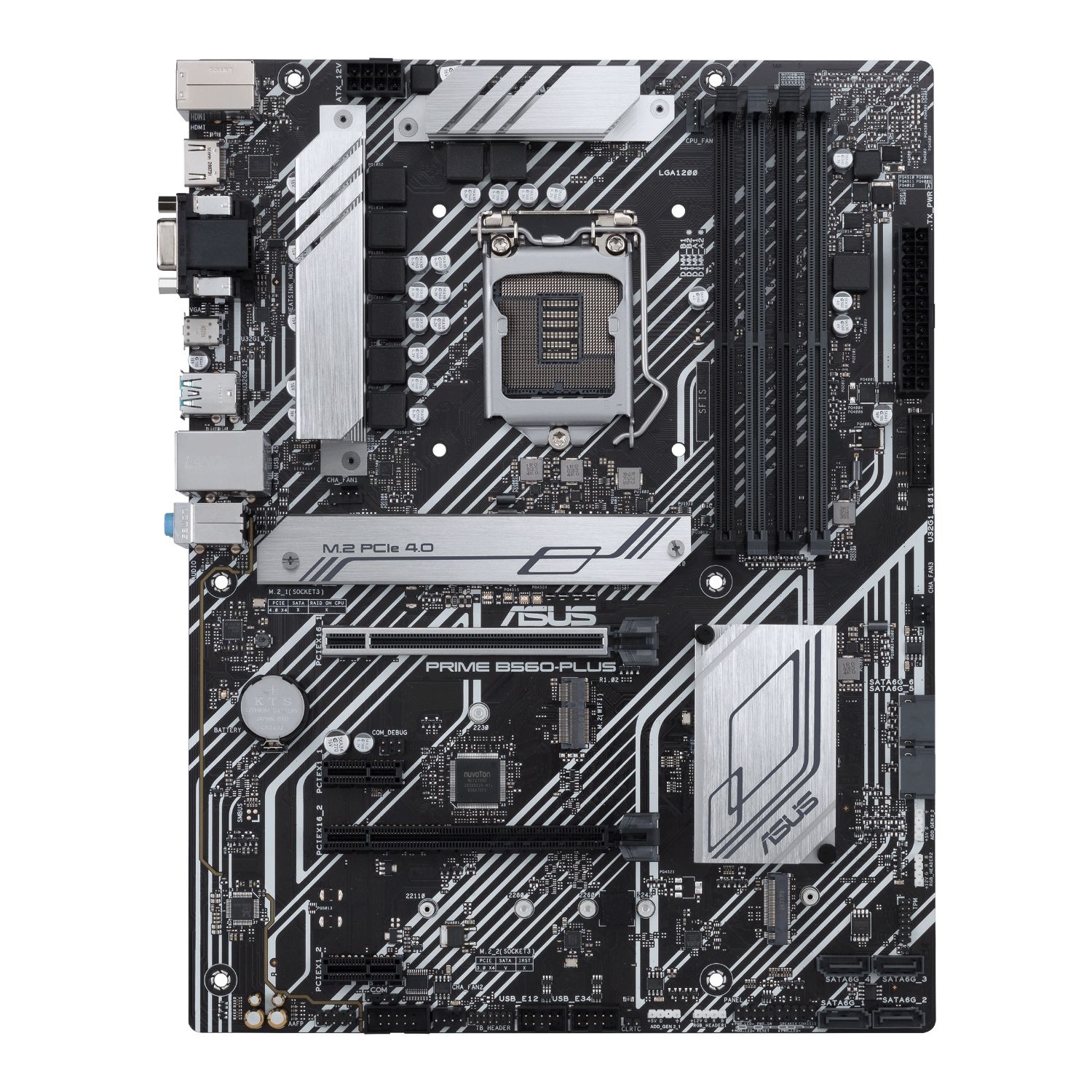 90MB16N0-M0EAY0 - ASUS PRIME B560-PLUS: (1200) 4DDR4 SATA3 PCIe M.2 USB 2.0 USB-A 3.1 USB-C 3.0 VGA HDMI DP RJ45 PS/2 ATX 7.1 Gigabit Ethernet