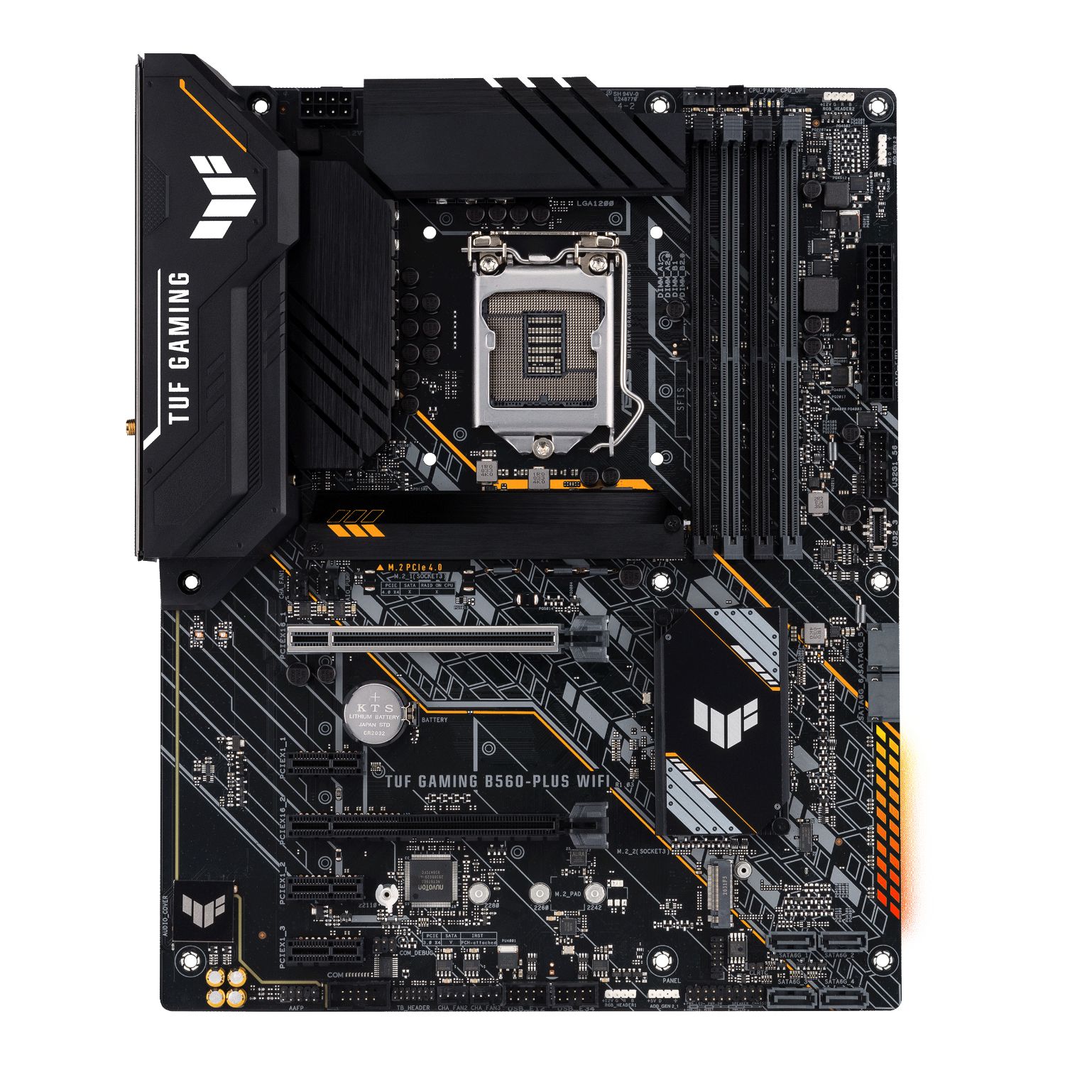 90MB1740-M0EAY0 - ASUS TUF GAMING B560-PLUS WIFI: (1200) 4DDR4 HDMI, Displayport, PCIe 4.0 M.2, Usb3.2 Gen 2 Type-A y Type-C, USB 3.2 Gen 1 Type-C, Wi-Fi 6, 2.5Gb Ethernet, 6SATA, ATX