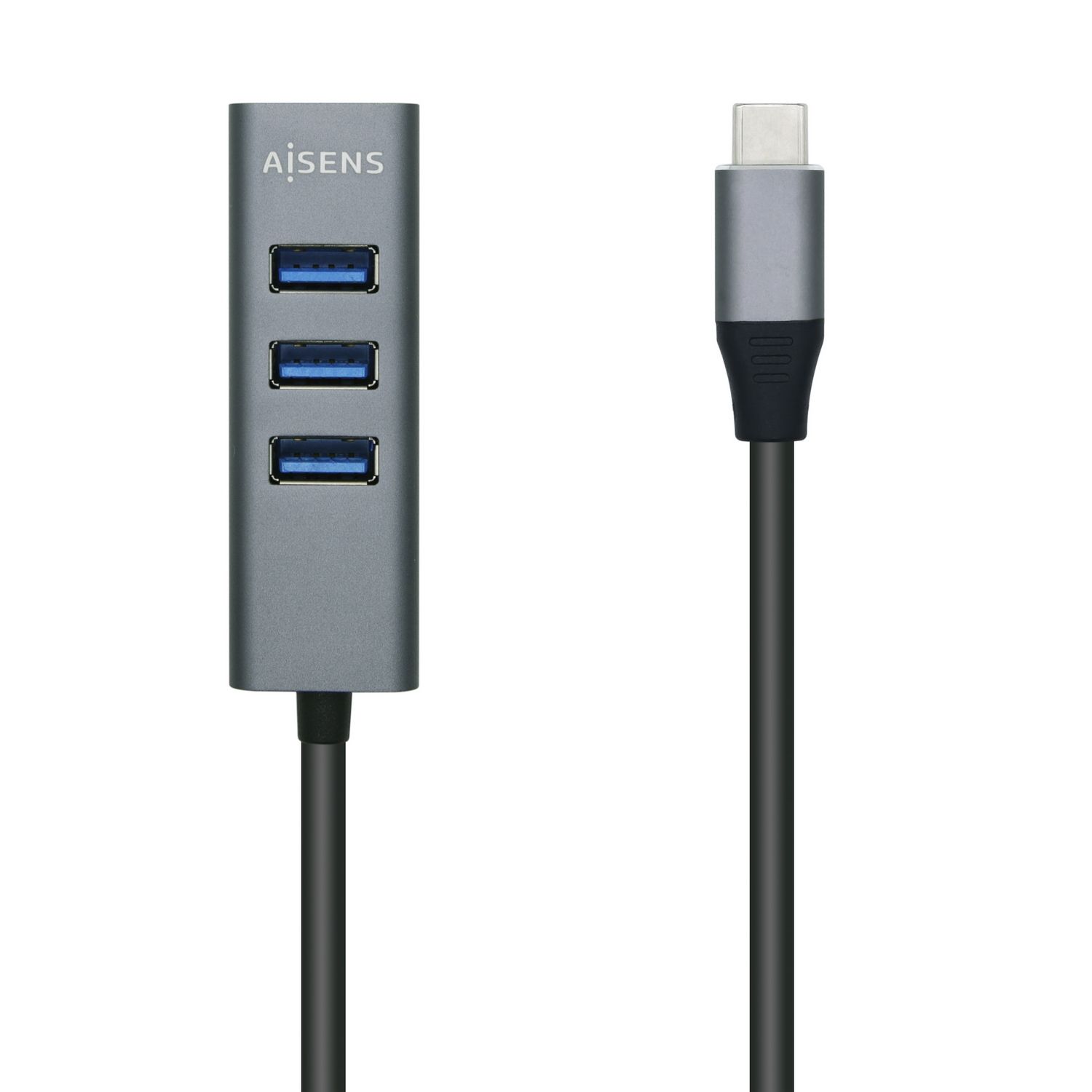A109-0508 - Hub AISENS USB-C 3.0 a 4xUSB-A 3.0 10cm Gris (A109-0508)
