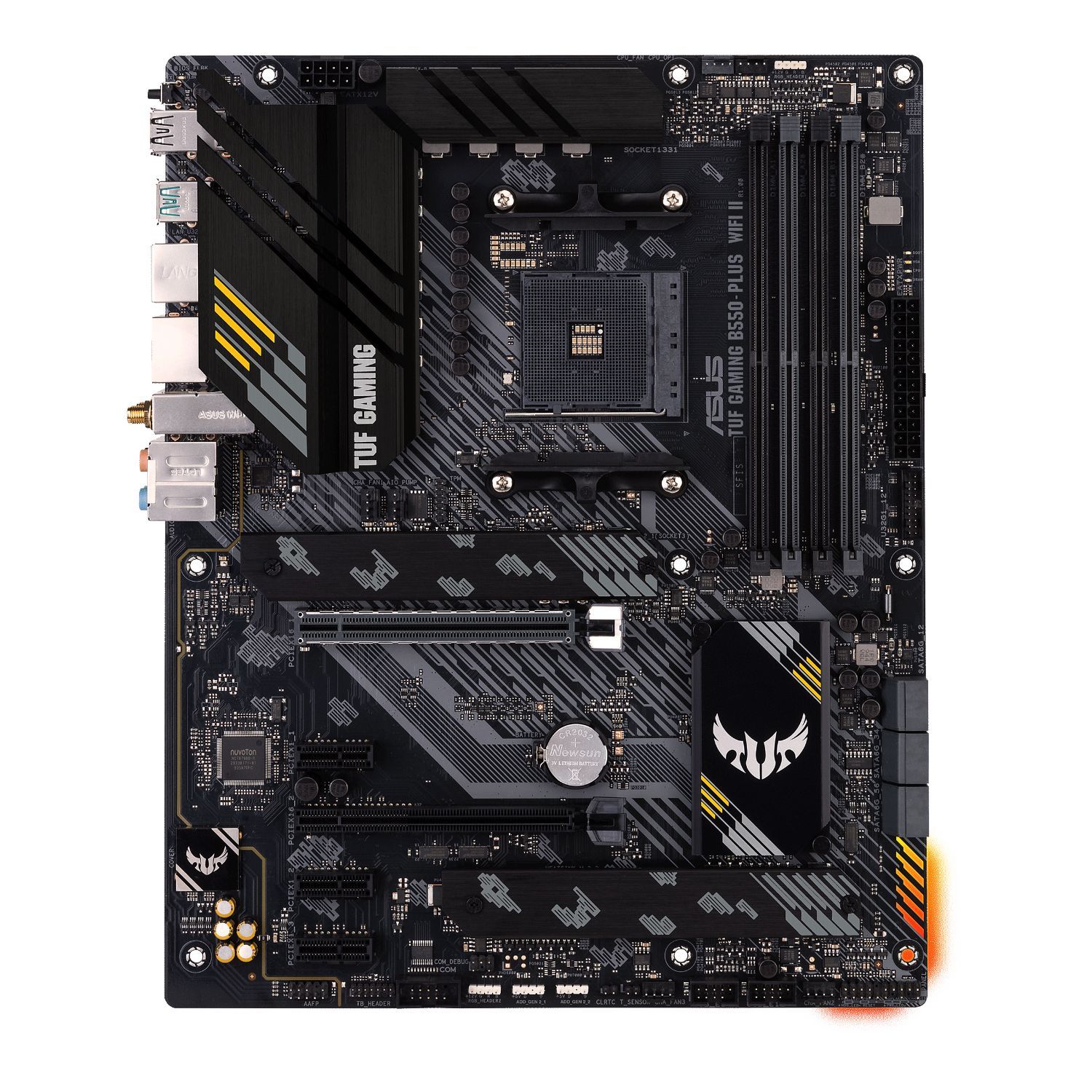 90MB19U0-M0EAY0 - Placa base ASUS TUF GAMING B550-PLUS WIFI II: (AM4) 4DDR4 M.2 SATA3 USB 2.0 USB-A 3.0/3.1 USB-C 3.1 HDMI DP RJ45 ATX 7.1 WiFi 6 Bluetooth 5.2 Gigabit Ethernet 2.5