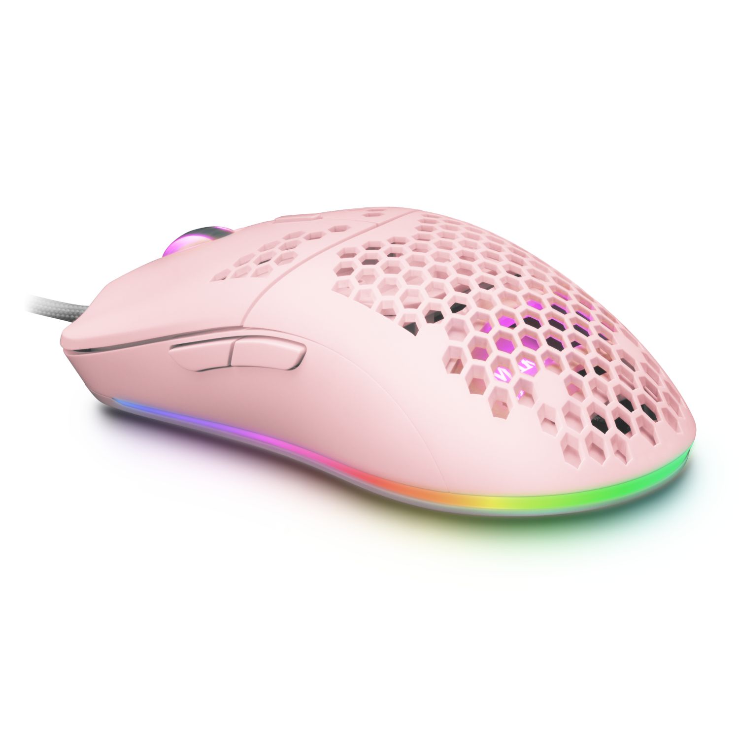 MMAXP - Ratn Mars Gaming ptico Diestro RGB USB-A 12400dpi Cable 1.7m Rosa (MMAXP)