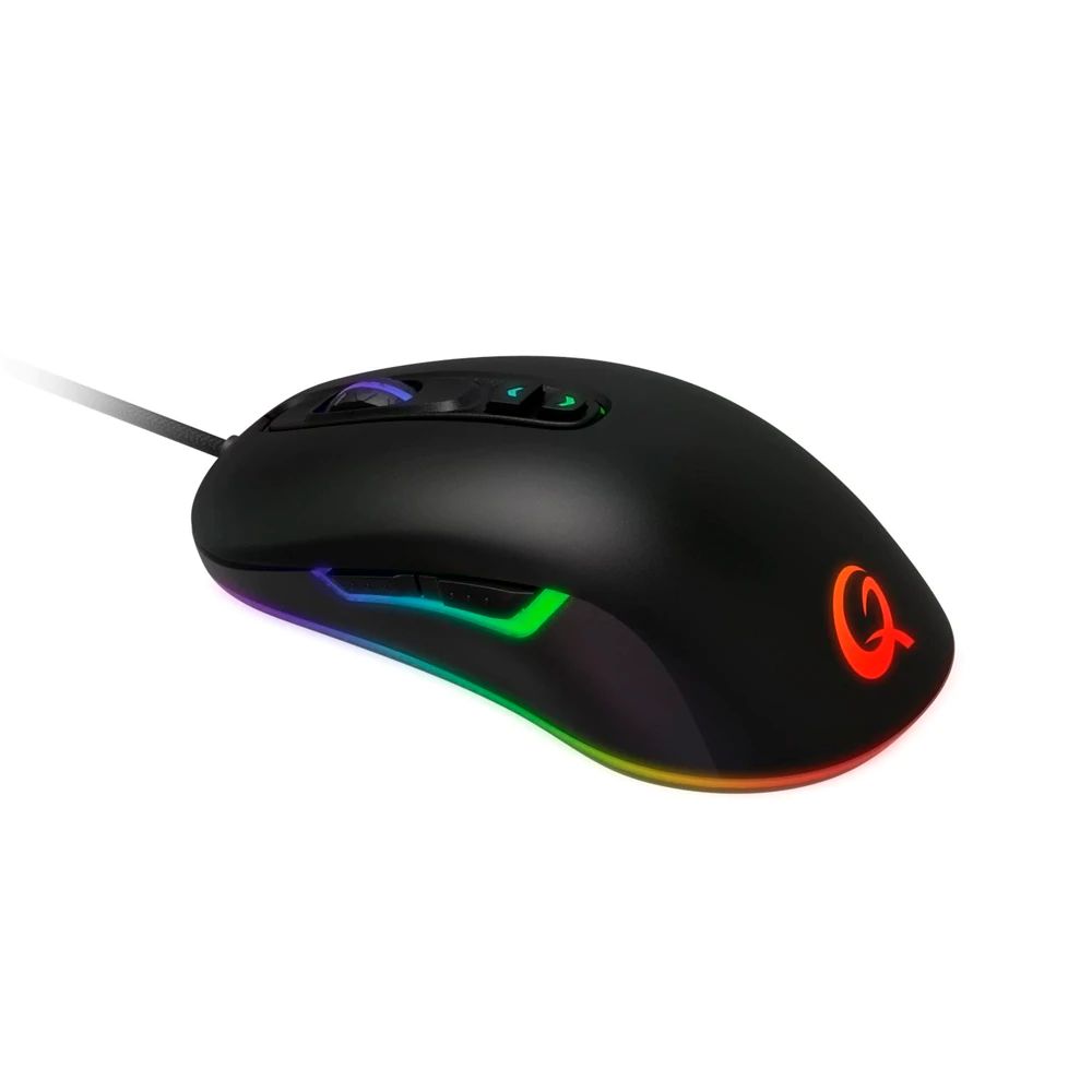 9JQ3Y88M02 - Ratn Gaming QPAD DX-80 Optomecnico Ambidextro USB-A 8000dpi 7 Botones Cable 1.8m Negro (9JQ3Y88M02)