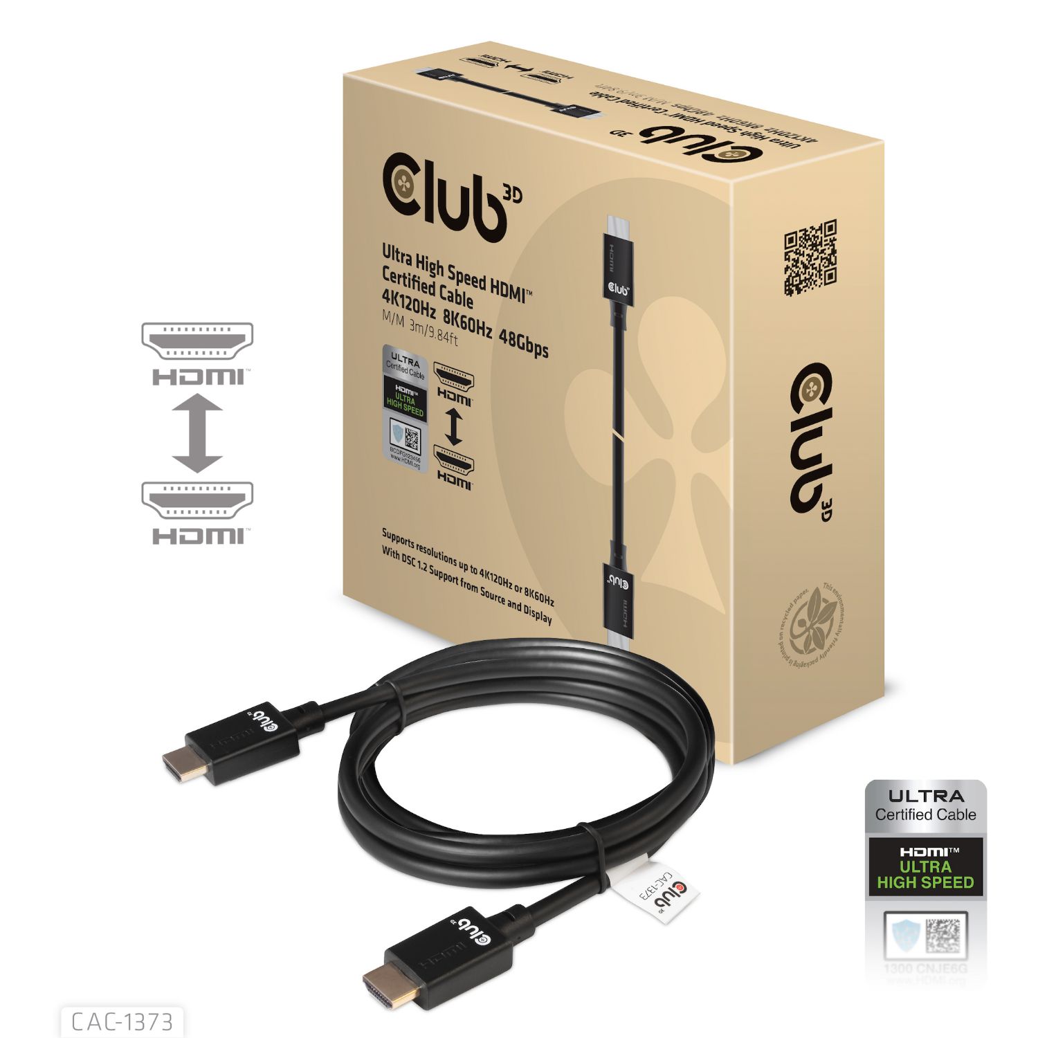 CAC-1373 - Cable Club3D HDMI M/M Ultra High Speed 3m (CAC-1373)