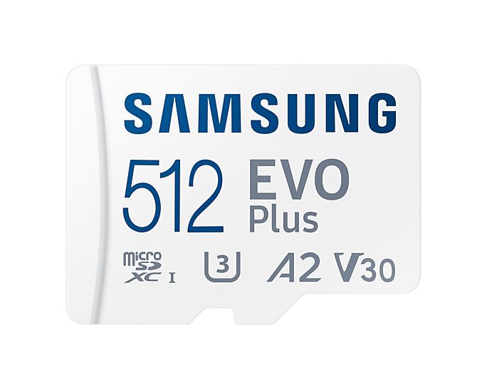 MC512KA/EU - Samsung MicroSDXC Evo Plus 512Gb Clase 10 UHS-I U3 V30 Lectura 130 Mb/s Escritura 130 Mb/s + Adaptador (MB-MC512KA/EU)