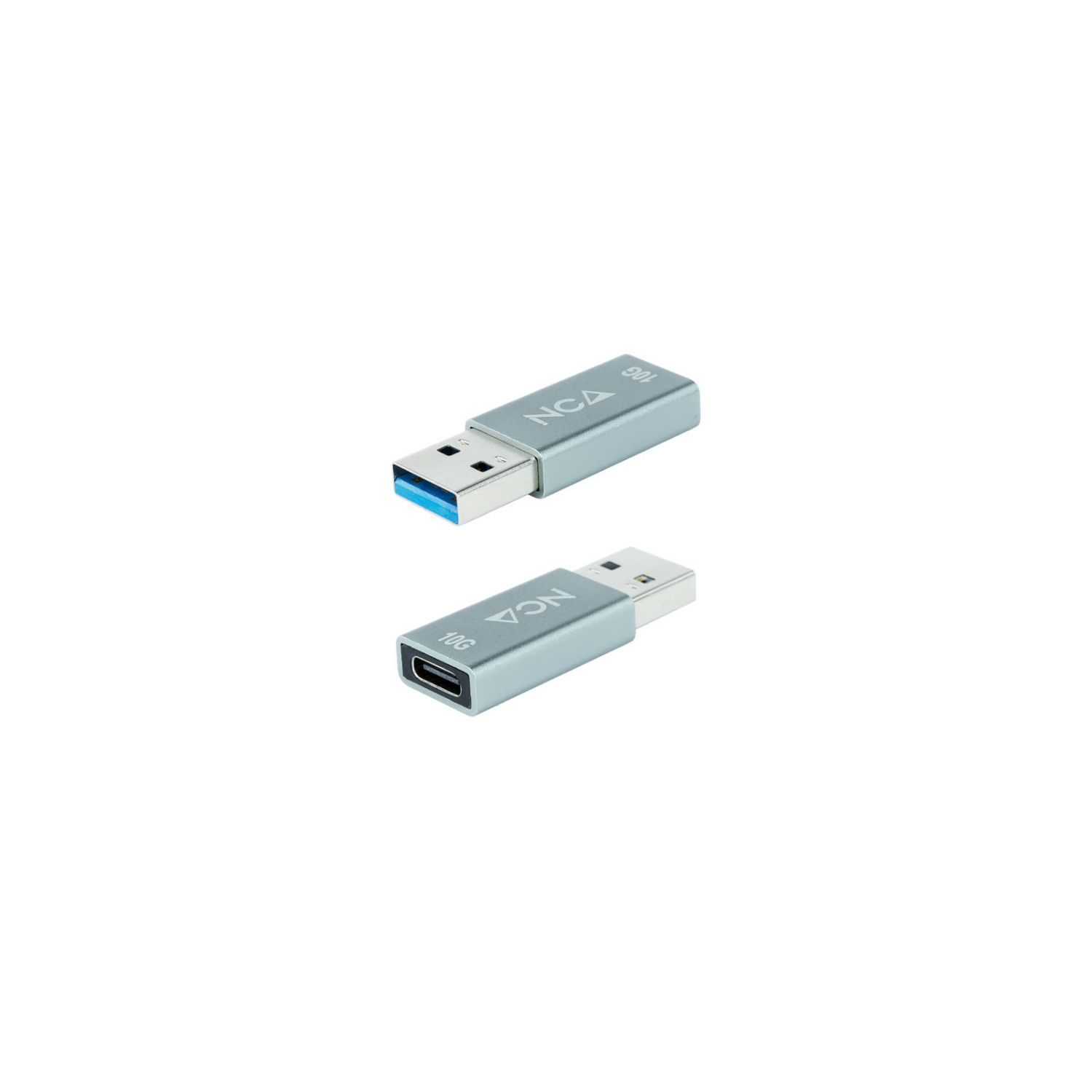 10.02.0013 - Adaptador Nanocable USB-A 3.1/M a USB-C 3.1/H Gris (10.02.0013)