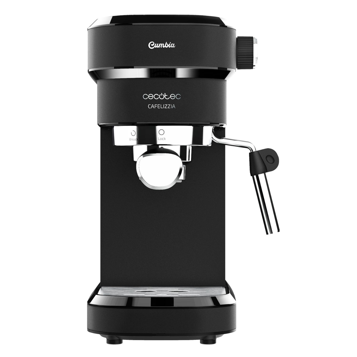01651 - Cafetera CECOTEC Espresso/Capuchino Cafelizzia 790 Black Pro Manmetro 1350W 20 Bares Sistema Thermoblock Modo Auto para 1/2 Cafs Vaporizador Orientable Depsito 1.2 Litros Negra/Acero Inoxidable (01651)