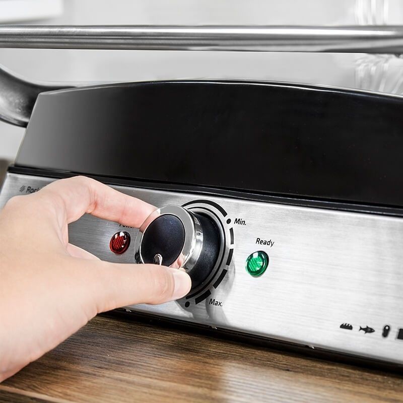 03026 - Parrilla Elctrica CECOTEC Rock'n Grill Pro 2000W Parrilla/Plancha Revestimiento de Piedra Rockstone Placas Extrables Negra/Acero Inoxidable (03026)