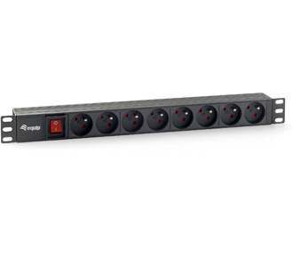 EQ333285 - Regleta EQUIP 8 Tomas Interruptor Cable 1.8m Rack 1U Negra (EQ333285)