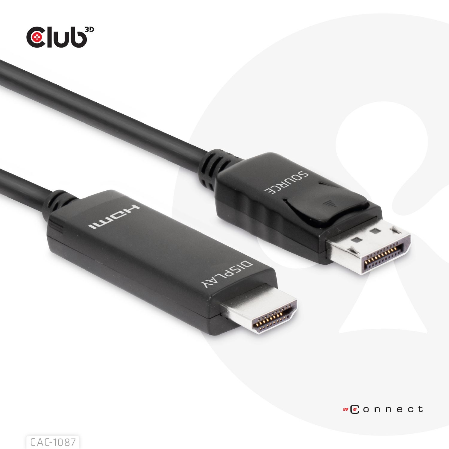 CAC-1087 - Cable Club3D DisplayPort 1.4 a HDMI 4K120Hz or 8K60Hz HDR10 3m (CAC-1087)