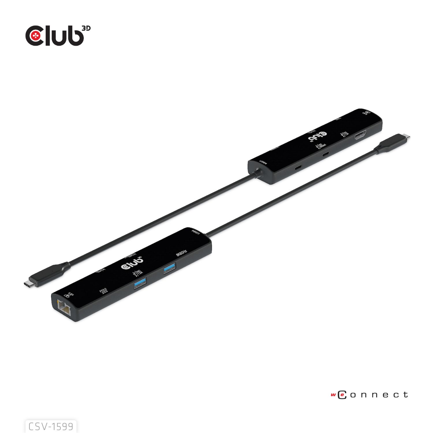 CSV-1599 - Docking Station Club 3D 6en1 USB-C 3.0 a 2xUSB-A 3.0/2xUSB-C 3.0/1xHDMI PD 100W HDCP 1.4/2.2 Ethernet GbE Negro (CSV-1599)